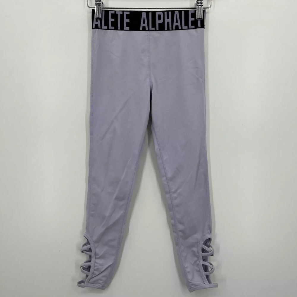 Alphalete Leggings Women's‎ Size XS Purple Gym Yoga Nylon Blend Stretch Cropped